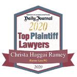 Daily Journal | 2020 | Top Plaintiff Lawyers | Christa Haggai Ramey | Ramey Law PC | 2020